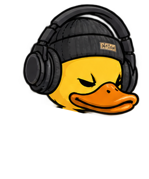 Hip hop duck wearing headphones